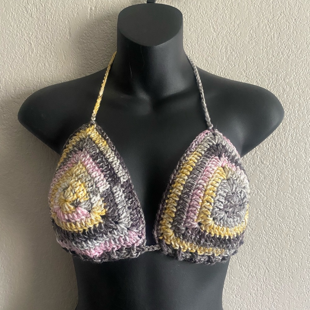 Multicolor Crochet Halter Top